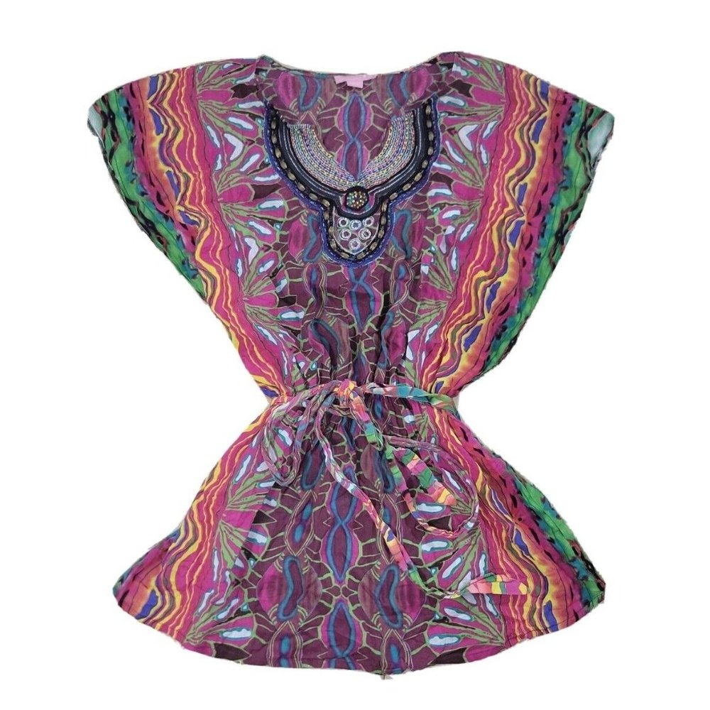 Michael Simon Studio Women's Large Dress Lightweight Short Beaded Lace Collar